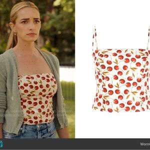 Reformation Red and White Bustier Tank Top